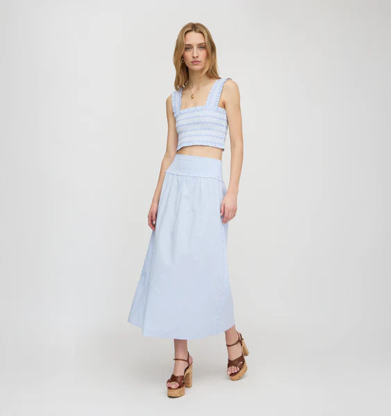 The Delphine Nap Skirt - Blue/White Stripe | Hill House Home US