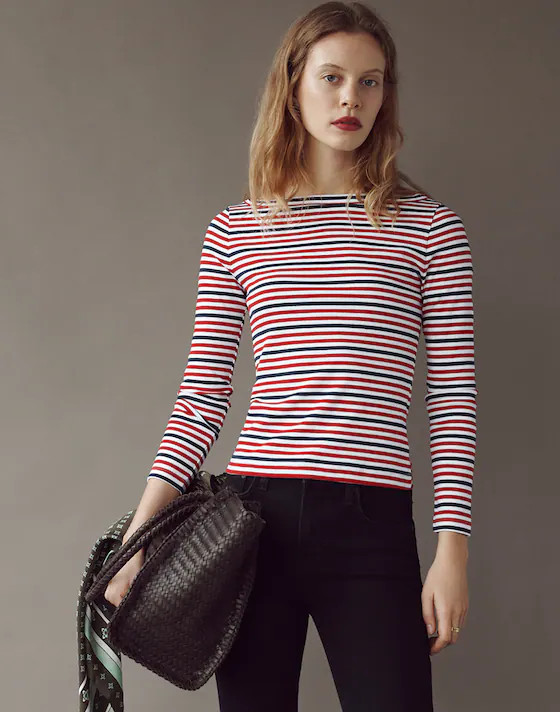 The '90s Boatneck Tee in Compact Cotton | Madewell