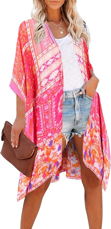 Moss Rose Women Summer Bikini Kimono Bathing Suit Cover Ups for Swimwear | Amazon (US)