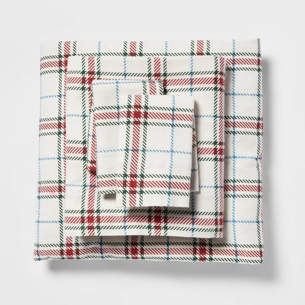 Holiday Pattern Flannel Sheet Set - Threshold™ | Target