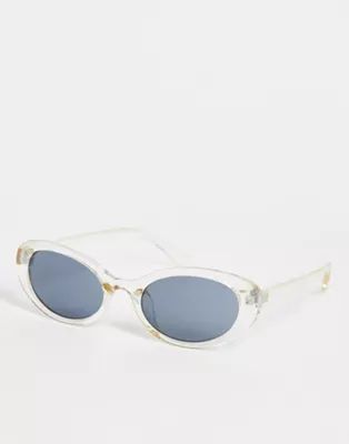 Madein. rounded retro sunglasses in clear yellow | ASOS (Global)