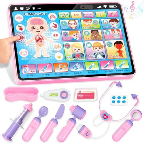 BainGesk Doctor Kit for Girls 1 Years Old, Doctor Tablet with Music & Sound, Pretend Play Doctor ... | Amazon (US)