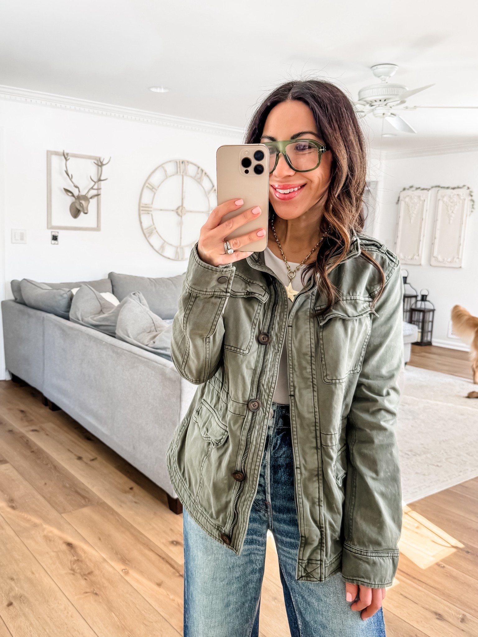 Sweatpant jeans code TAMMY10. 
Baggy jeans, small. Tops small. Military jacket small. Sneakers TTS. Jeans code TAMMY10. Jewelry code HOUSEOFLEO20. Glasses code TAMMY10AM. 



#LTKSaleAlert #LTKOver40