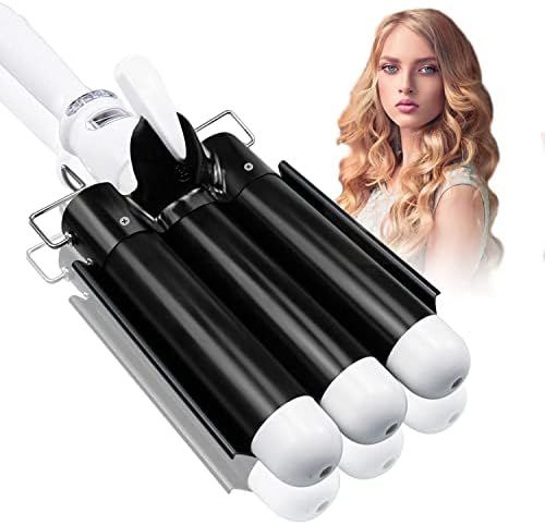 Amazon.com: 3 Barrel Curling Iron Wand Hair Crimper with LCD Temp Display - 1.25 Inch Temperature... | Amazon (US)