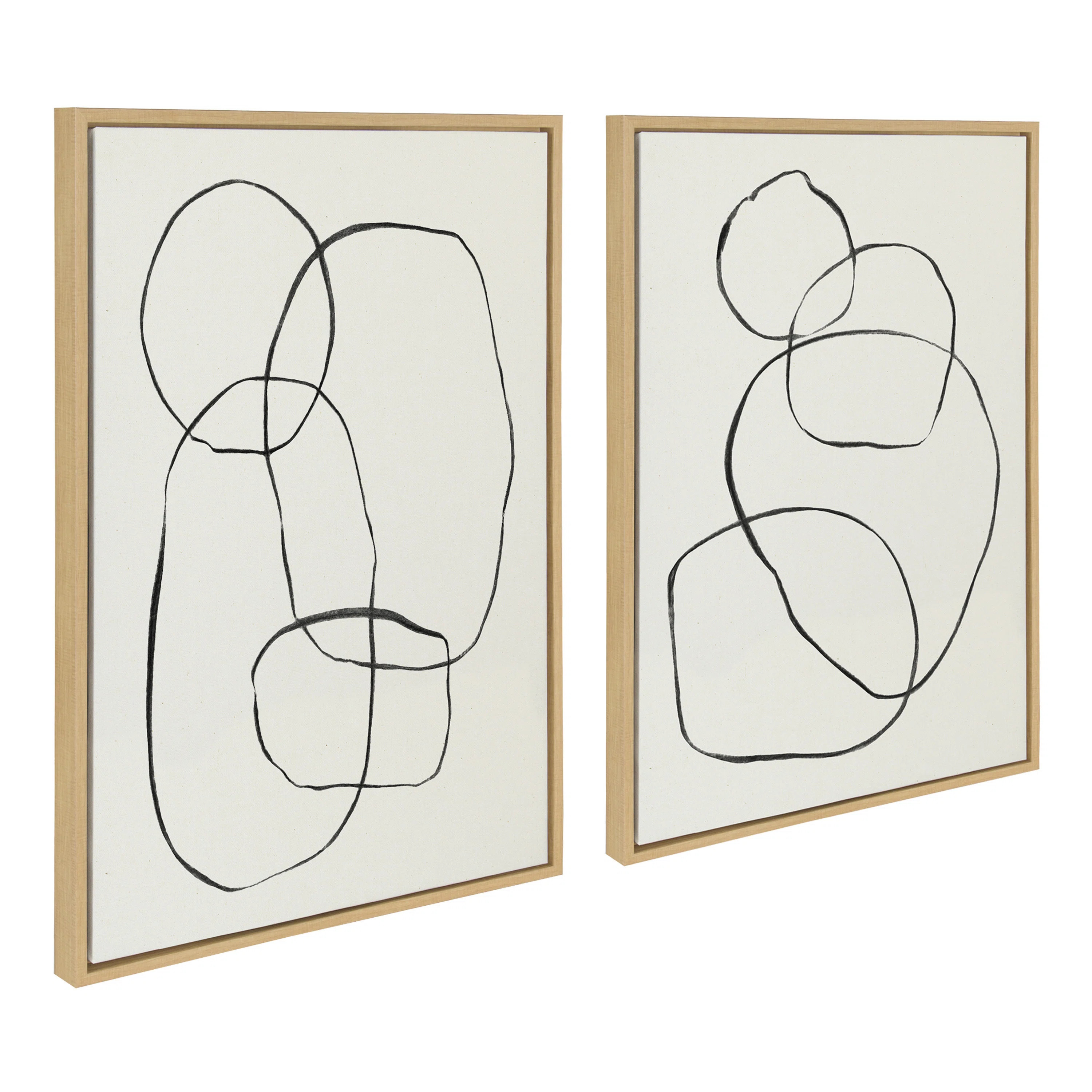 " 871 Modern Circles Flinen (left) & 869 Going In Circles Flinen (right) " by Teju Reval 2 - Piec... | Wayfair North America