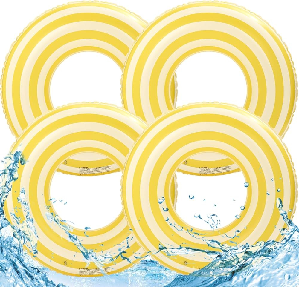 4PCS Floats for Adults Rings Lollipop Striped Pool Float Large Swim Ring for Adults,35 Inch Class... | Amazon (US)