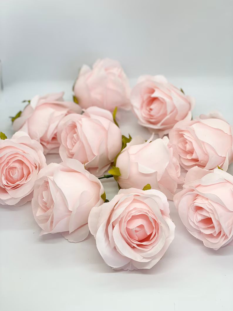 Artificial Blush Pink Rose 3 Blush Rose Blush Wedding - Etsy | Etsy (US)