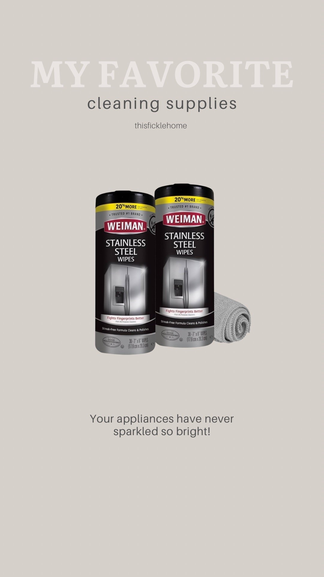 Stainless steel appliance wipes that really work! My appliances sparkle ✨ after using these appliance wipes!

Weiman

#LTKHome