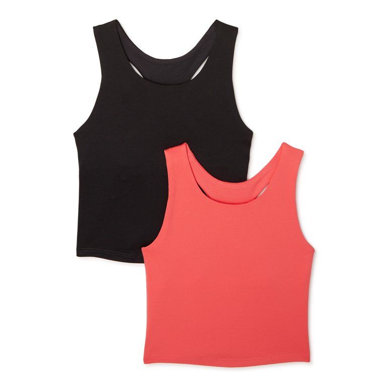 Athletic Works Girls Longline Bra Tank Top, 2-Pack, Sizes 4-18 & Plus | Walmart (US)