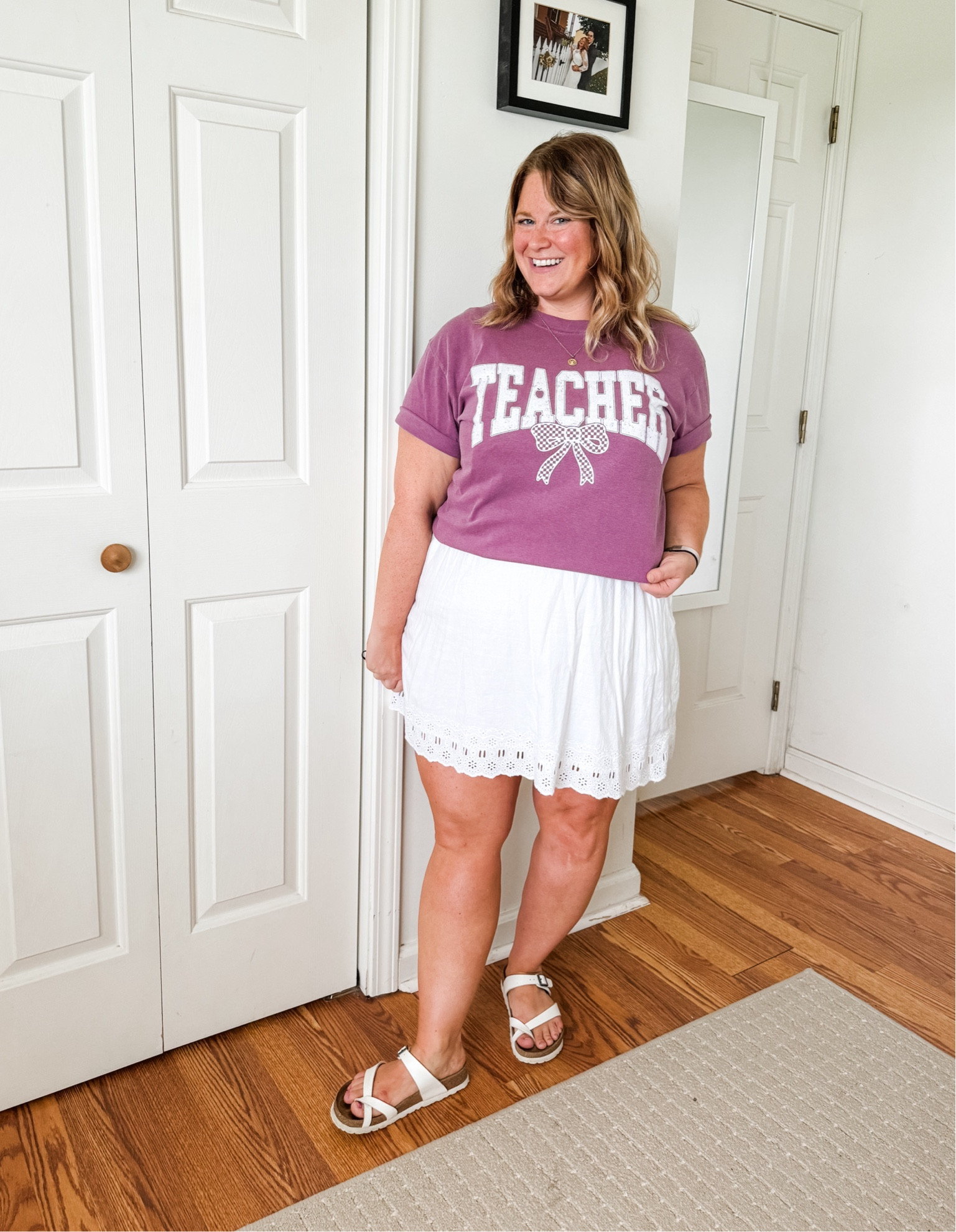 Easy teacher outfit! Take a graphic tee & layer it over a dress you already have!

Tee is from Mountain Moverz - use code STEPHSHARES20 for $$ off!!

#LTKBacktoSchool #LTKMidsize #LTKWorkwear