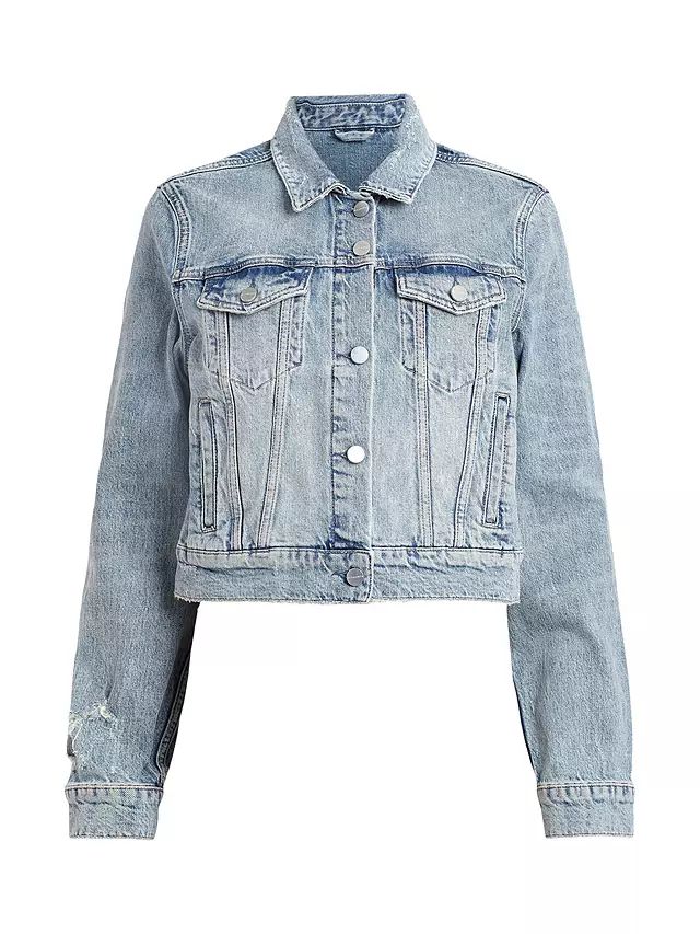 AllSaints Juno Organic Cotton Denim Jacket, Vintage Indigo | John Lewis (UK)