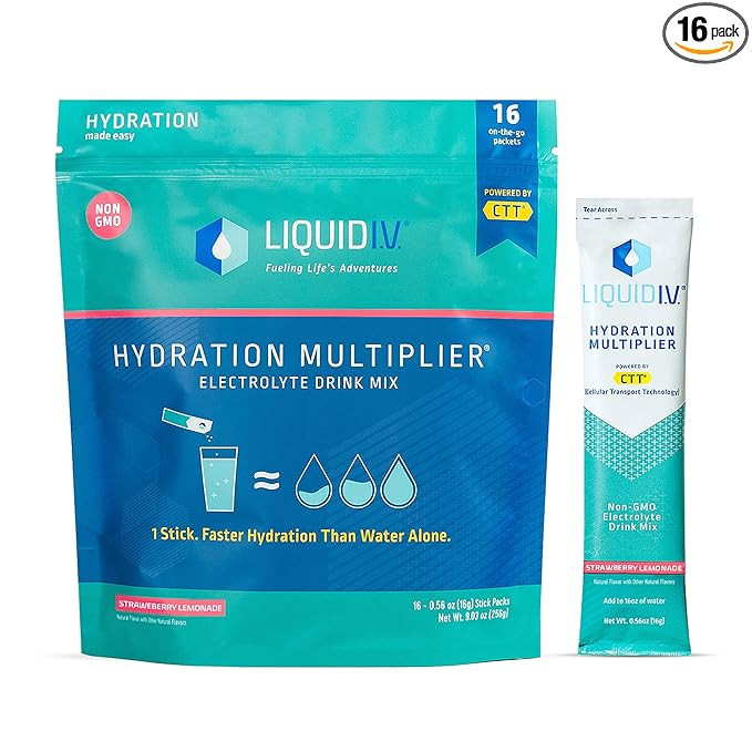 Liquid I.V. Hydration Multiplier - Strawberry Lemonade - Hydration Powder Packets | Electrolyte D... | Amazon (US)