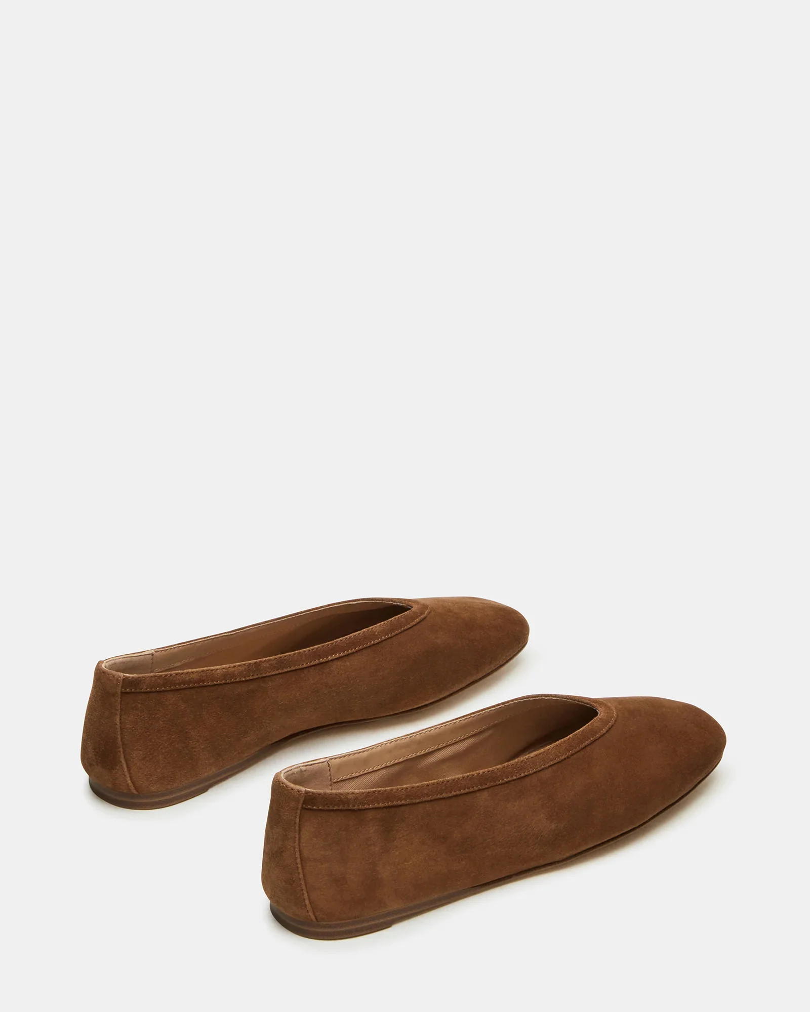 LENI Tan Suede Square-Toe Ballet Flats | Women's Designer Flats | Steve Madden (Canada)