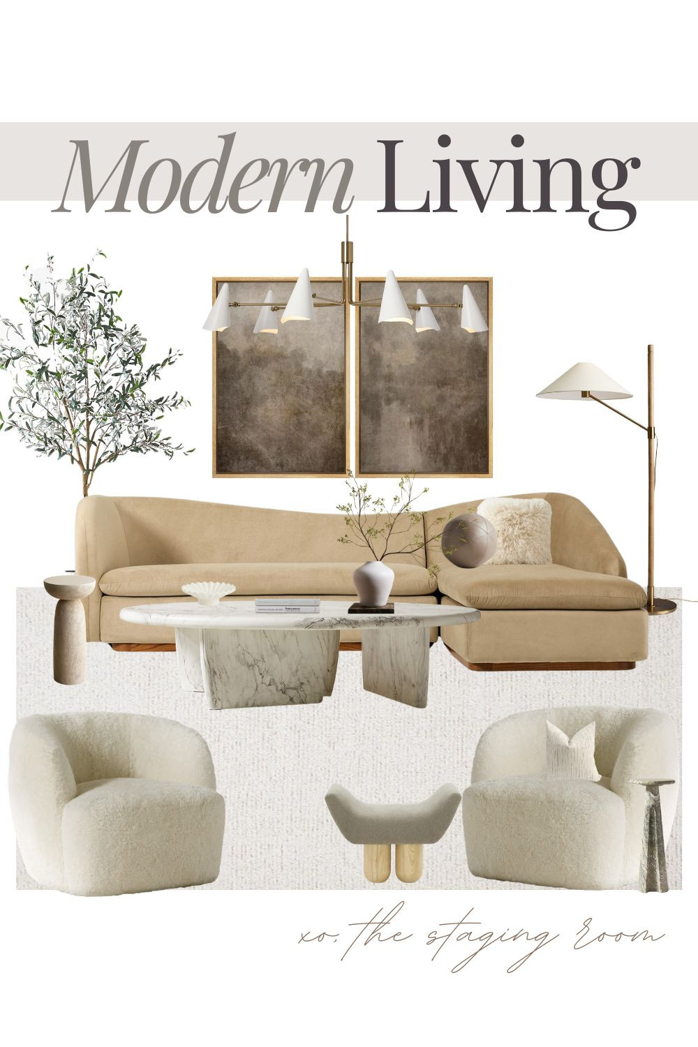 Modern living, elevated 🤍

Neutral tones, sculptural shapes, and warm textures create a space that feels both cozy and refined. From the curved sectional to the marble coffee table and boucle accents, every piece is designed to make your home feel effortlessly styled.

Shop the look to bring this timeless, designer-inspired vibe into your own space.

#modernliving #homedecor #neutralstyle 

 #LTKsale #LTKhome