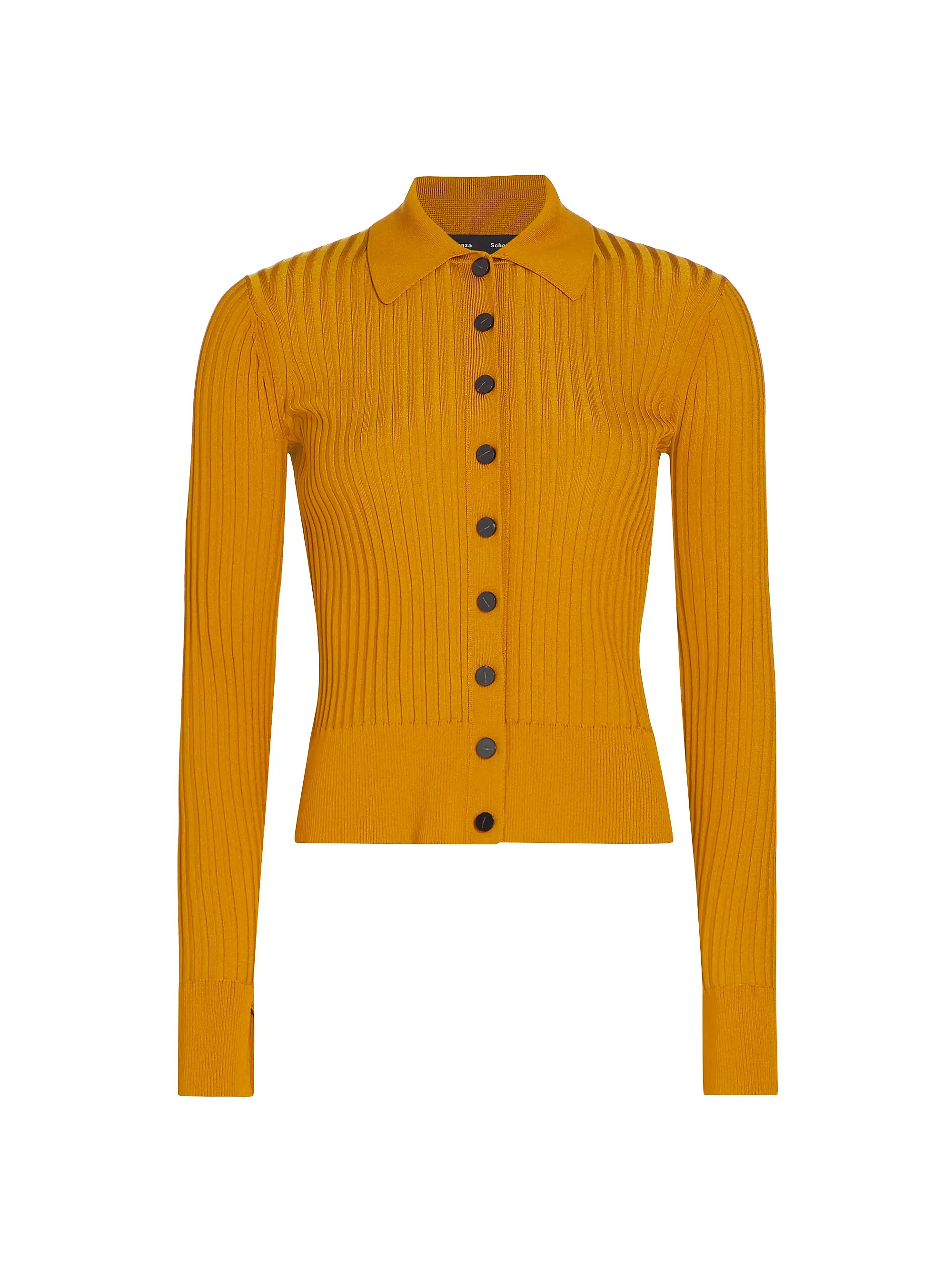 Shop Proenza Schouler Rib-Knit Polo Cardigan | Saks Fifth Avenue | Saks Fifth Avenue