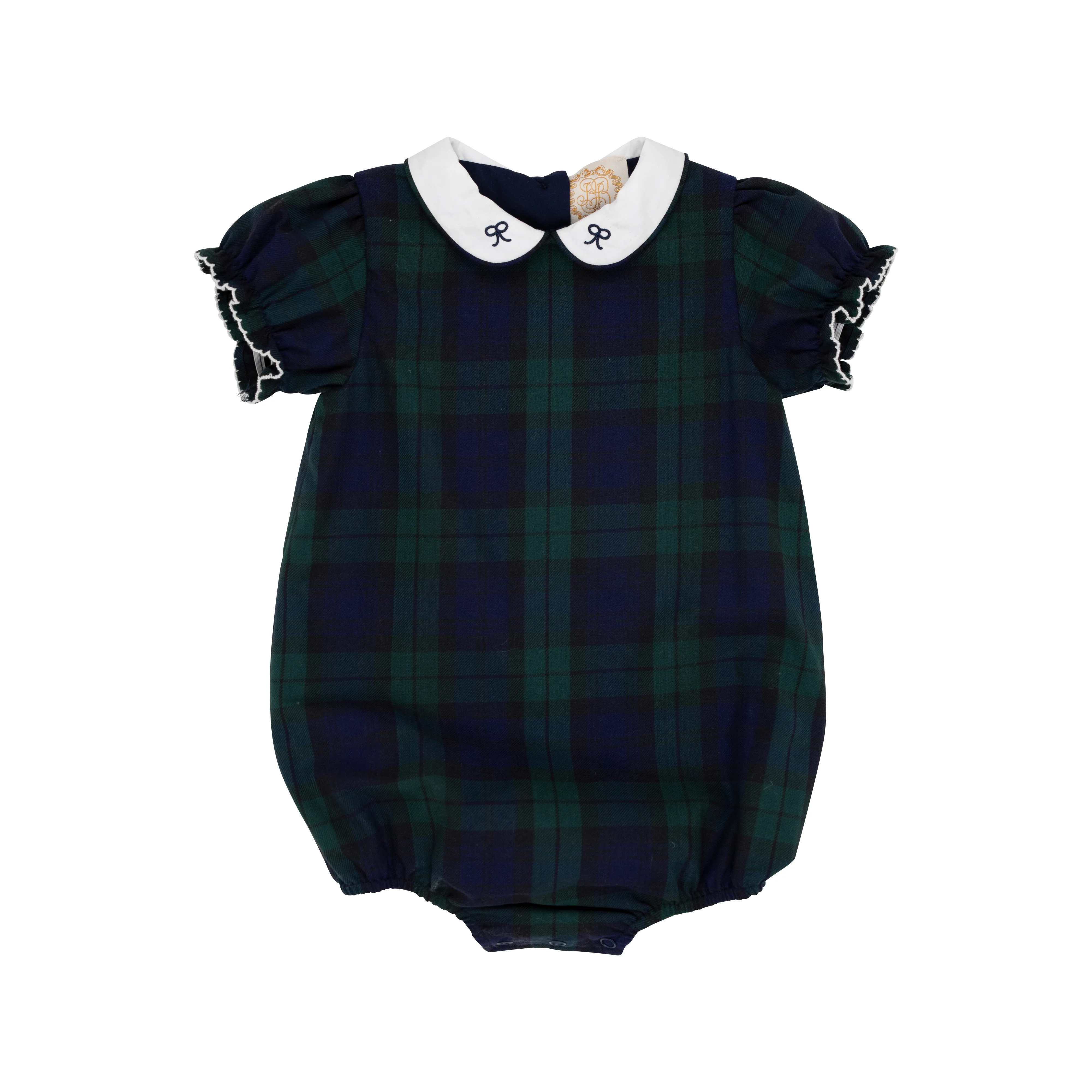 Bedford Bubble - Berwick Black Watch with Worth Avenue White & Nantucket Navy Bows | The Beaufort Bonnet Company