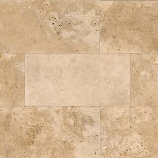 Tus. Beige 12 in. x 24 in. x 1.18 in. Rectangular Beige Natural Stone Tumbled Travertine Paver (2... | The Home Depot