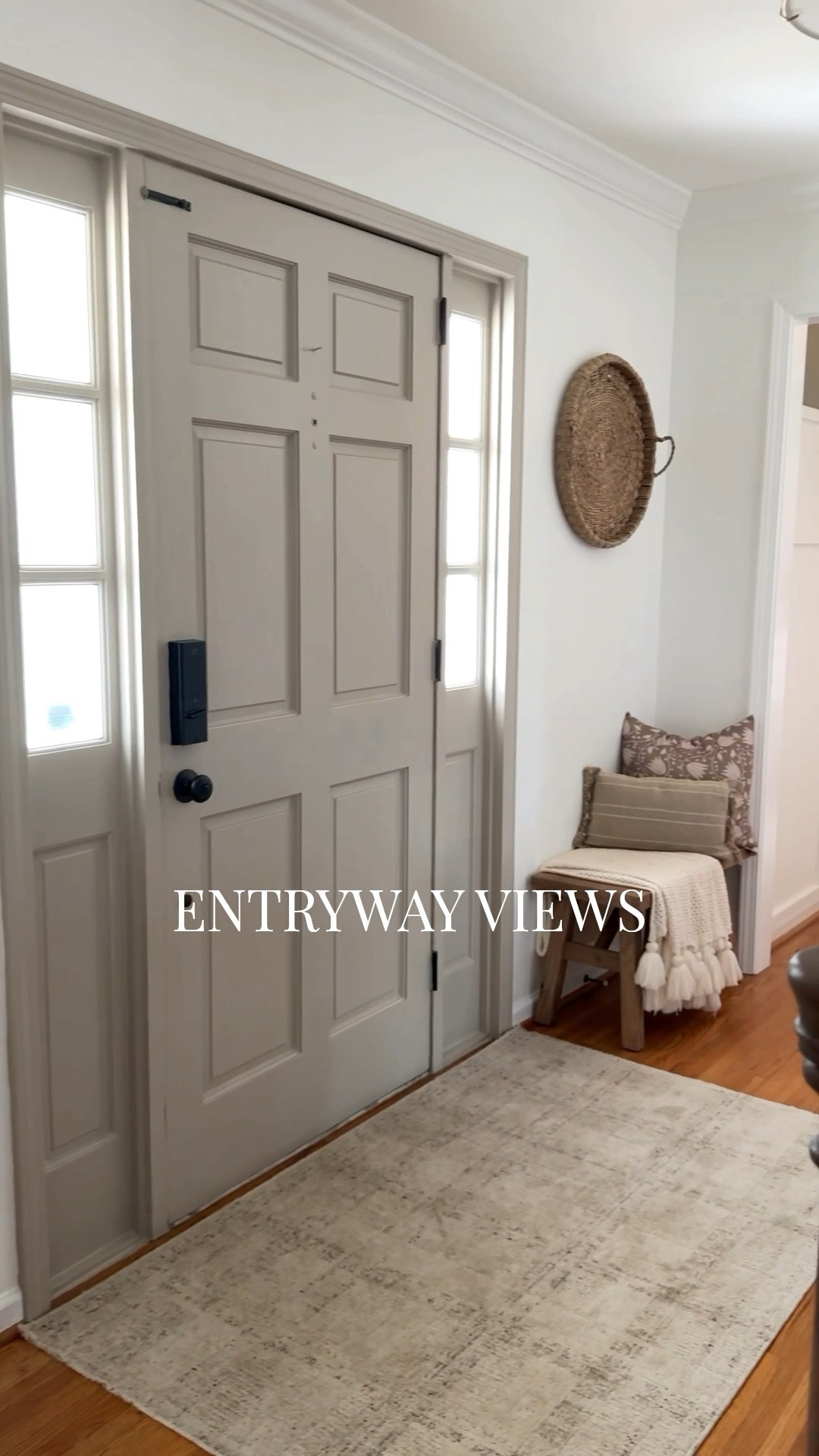 Entryway views 

This hallways doesn’t get a ton of natural light and is a small space- while I loved the green - it felt too dark for this space. I repainted the door the same color as my island- BM Pashmina - and it instantly felt brighter and even made the space feel larger. 

#LTKHome #LTKFamily #LTKStyleTip