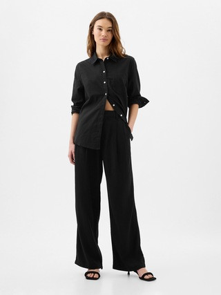 Easy Wide-Leg Linen-Blend Trousers | Gap Factory