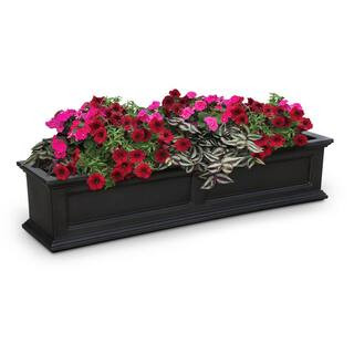 Mayne Fairfield 60 in. x 11 in. Self-Watering Black Polyethylene Window Box 5824B - The Home Depo... | The Home Depot