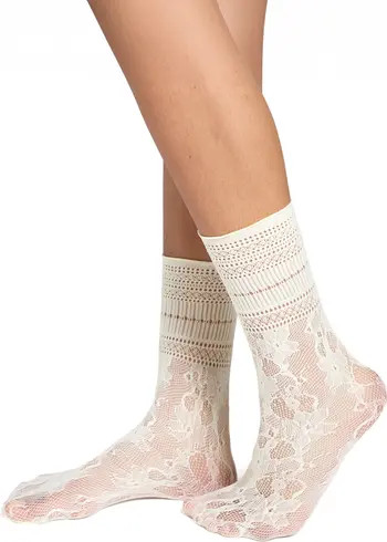 Peony Lace Crew Socks | Nordstrom