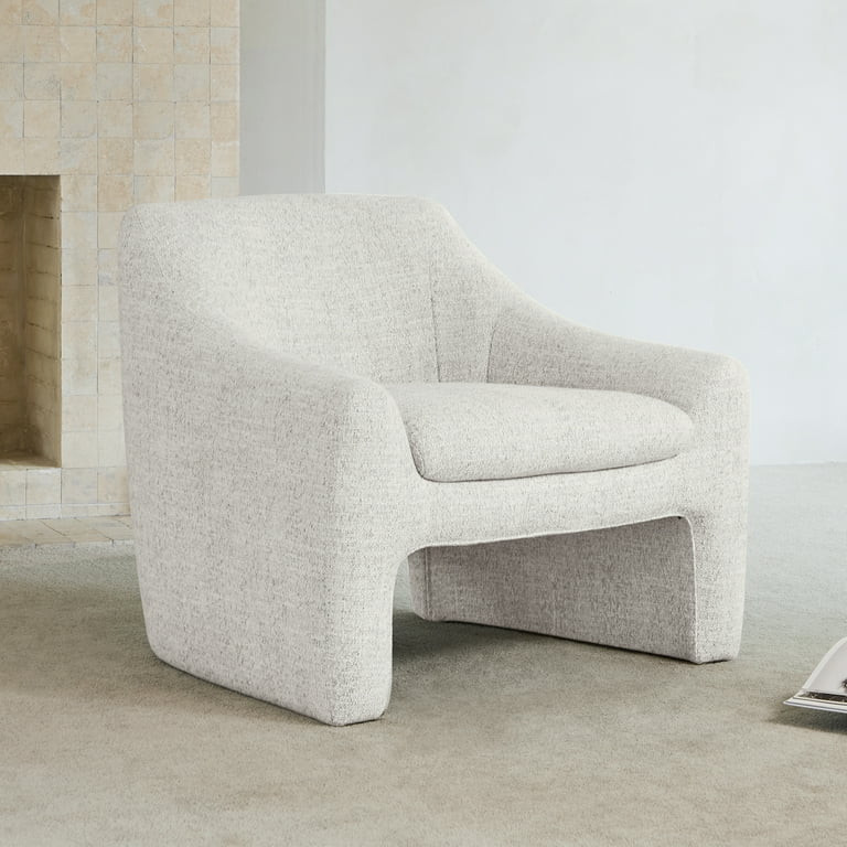 CHITA Modern Accent Chair, Upholstered Arm Chair Living Room Bedroom, Fabric in Cream White | Walmart (US)