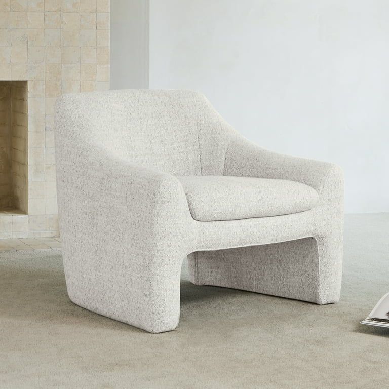 CHITA Modern Accent Chair, Upholstered Arm Chair Living Room Bedroom, Fabric in Cream White - Wal... | Walmart (US)