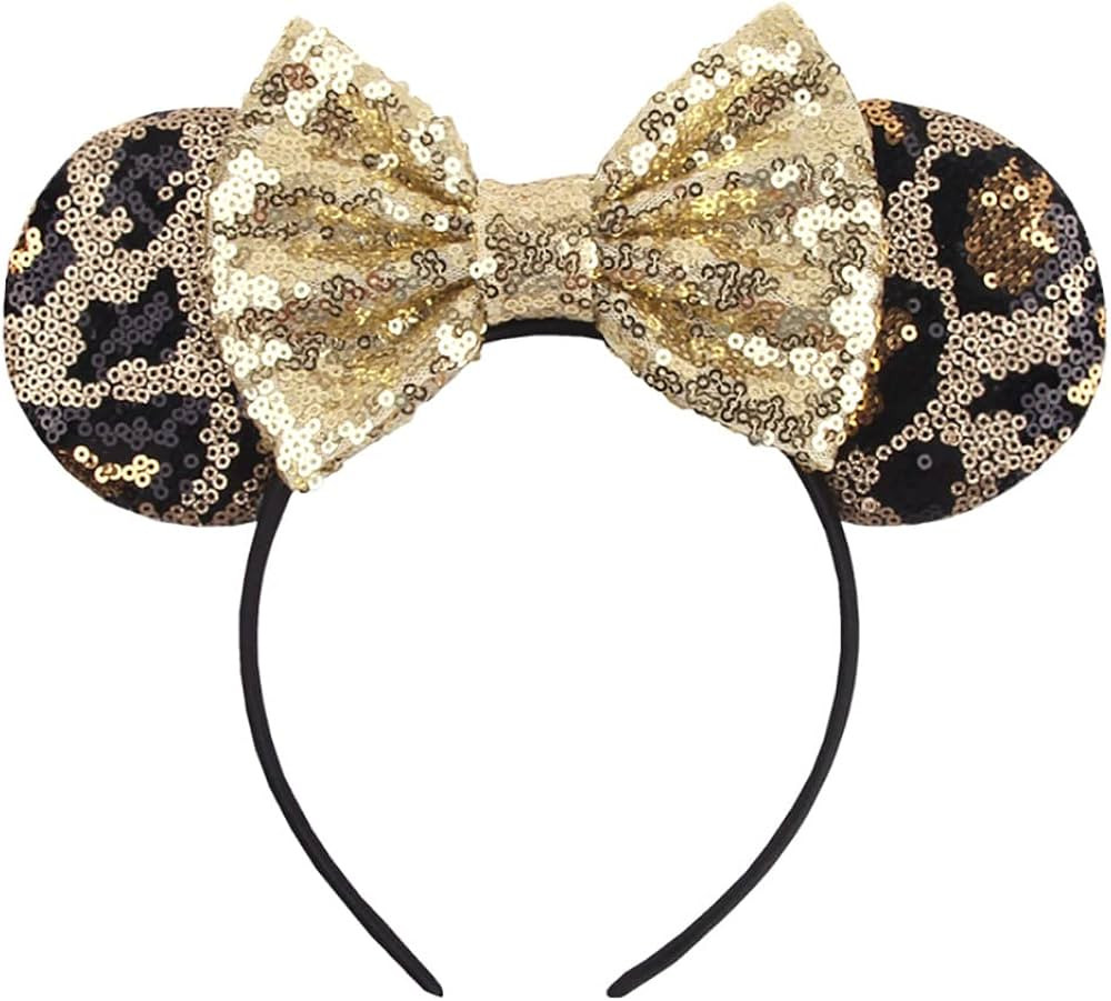 Foeran Mouse Ears Headbands Shiny Bows Mouse Ears Glitter Party Princess Decoration Cosplay Costu... | Amazon (US)