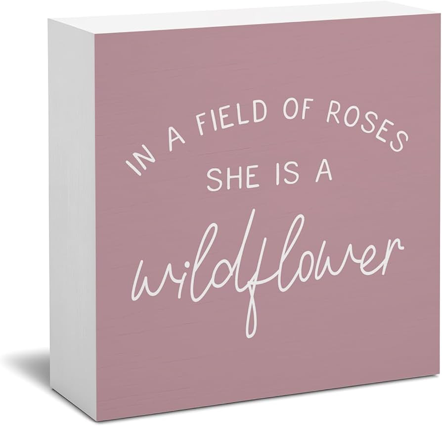 Girls Room Nursery Decor - Wildflower Inspirational Pink Woodne Sign,Baby Shower Party Decoration... | Amazon (US)