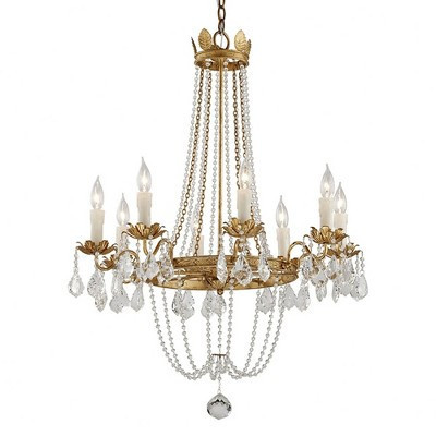 Troy Lighting Viola 8 - Light Chandelier in  Distressed Gold Leaf Handmade Venetian Shade | Target