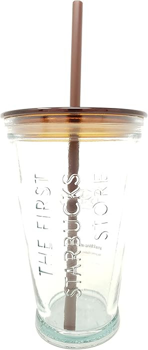 Starbucks Exclusive Seattle 1912 Pike Place First Store Brown Recycled Glass Cold Cup, 16 Fl Oz | Amazon (US)