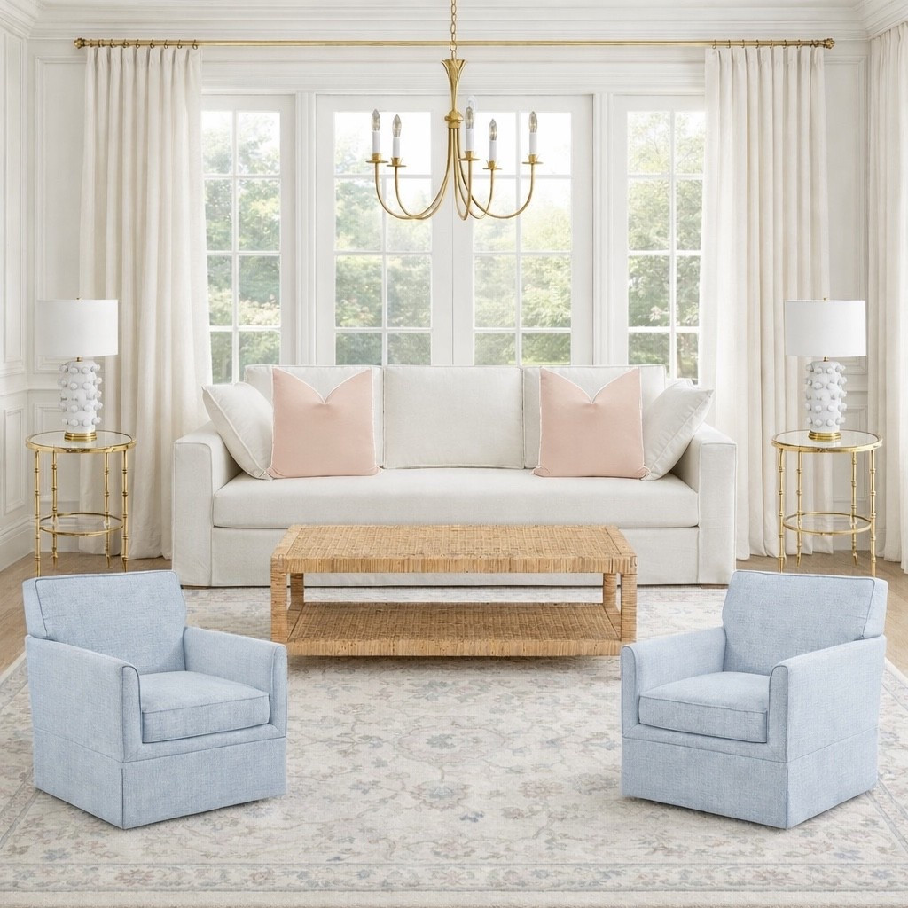 A preppy pastel living room perfect for a refreshed spring space 🌷🌿 using all furniture finds under $500 

@Wayfair 

#LTKHome #LTKSaleAlert #LTKdayinmylife