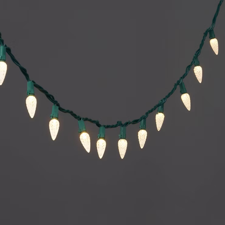60ct LED C6 Faceted String Lights with Green Wire - Wondershop™ | Target