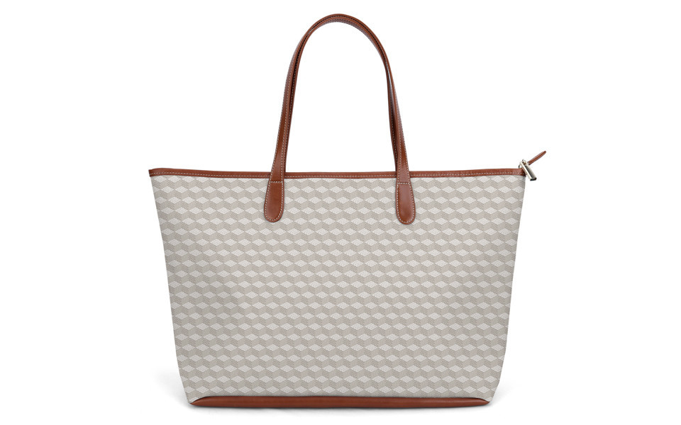 St. Anne Zippered Tote - Monogram Stripe | Barrington Gifts