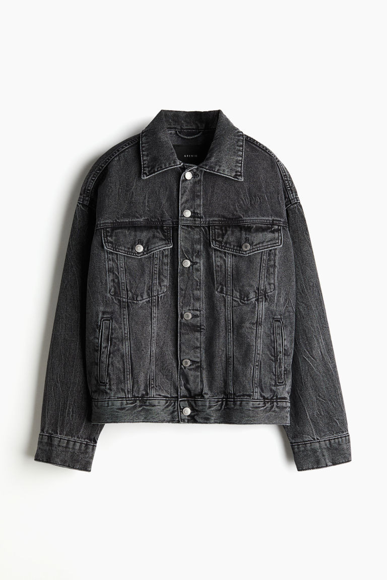 H & M - Oversized Denim Jacket - Black | H&M (US + CA)