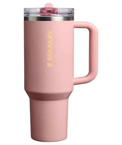 STANLEY Quencher ProTour Flip Straw Tumbler with Leakproof Lid 40 oz | Built-In Straw & Handle | Cupholder Compatible for Travel | Insulated Stainless Steel Cup | BPA-Free | Peach Rose | Amazon (US)