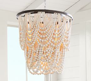 Amelia Wood Bead Chandelier | Pottery Barn (US)