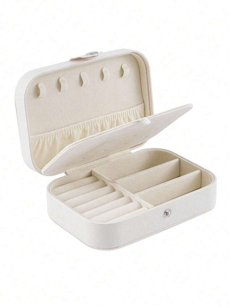 1pc Portable Jewelry Storage Box, Travel Earrings Necklace Ring Case, Simple Jewelry Organizer Bo... | SHEIN