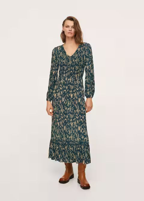 Textured printed dress | MANGO (US)
