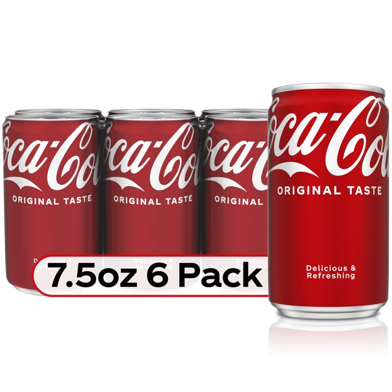 Coca-Cola Soda Pop, 7.5 Fl Oz, 6 Pack Cans | Walmart (US)