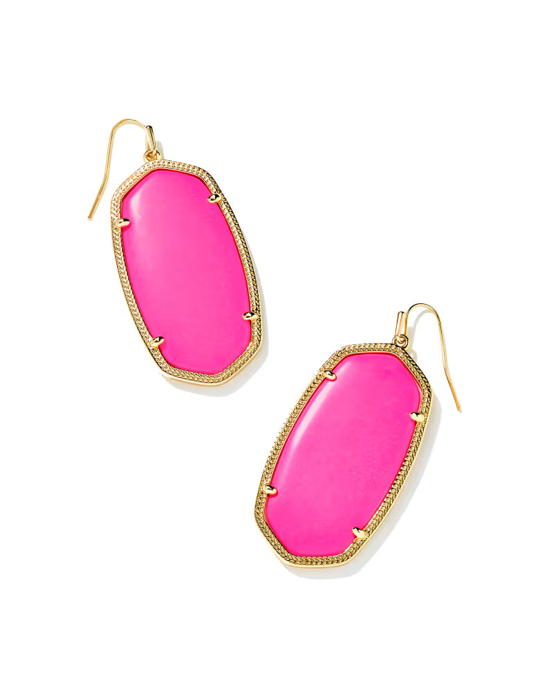 Danielle Gold Statement Earrings in Neon Pink Magnesite | Kendra Scott