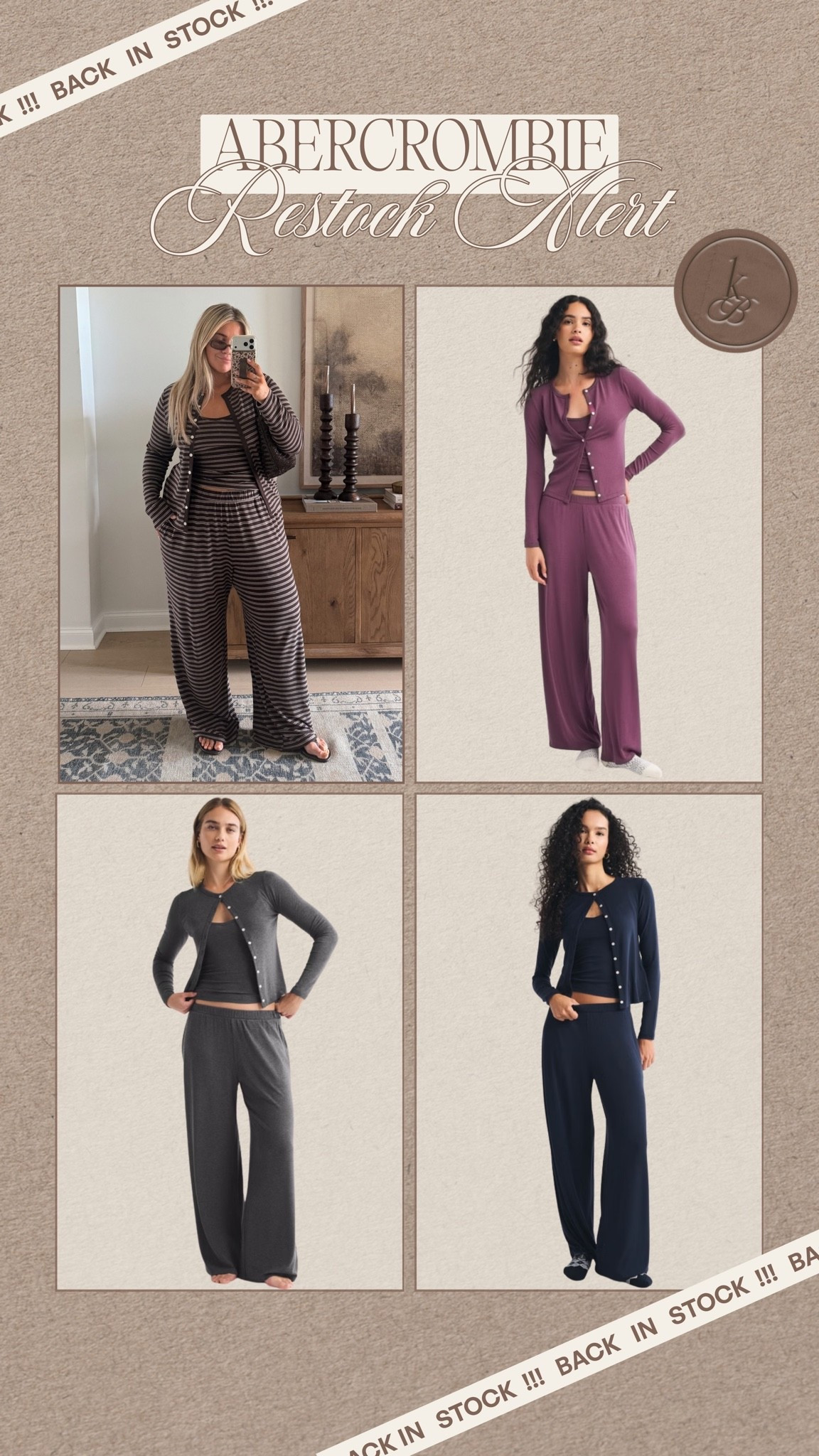 The best set is back in stock!!! They will go quick! The brown top set is back in stock but not the pants yet so I’ll keep an eye out. I wear a large top and XL bottoms

#LTKootd #LTKMidsize