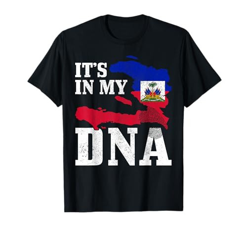 Haiti It's in My DNA Fingerprint Haitian Flag Pride T-Shirt | Amazon (US)