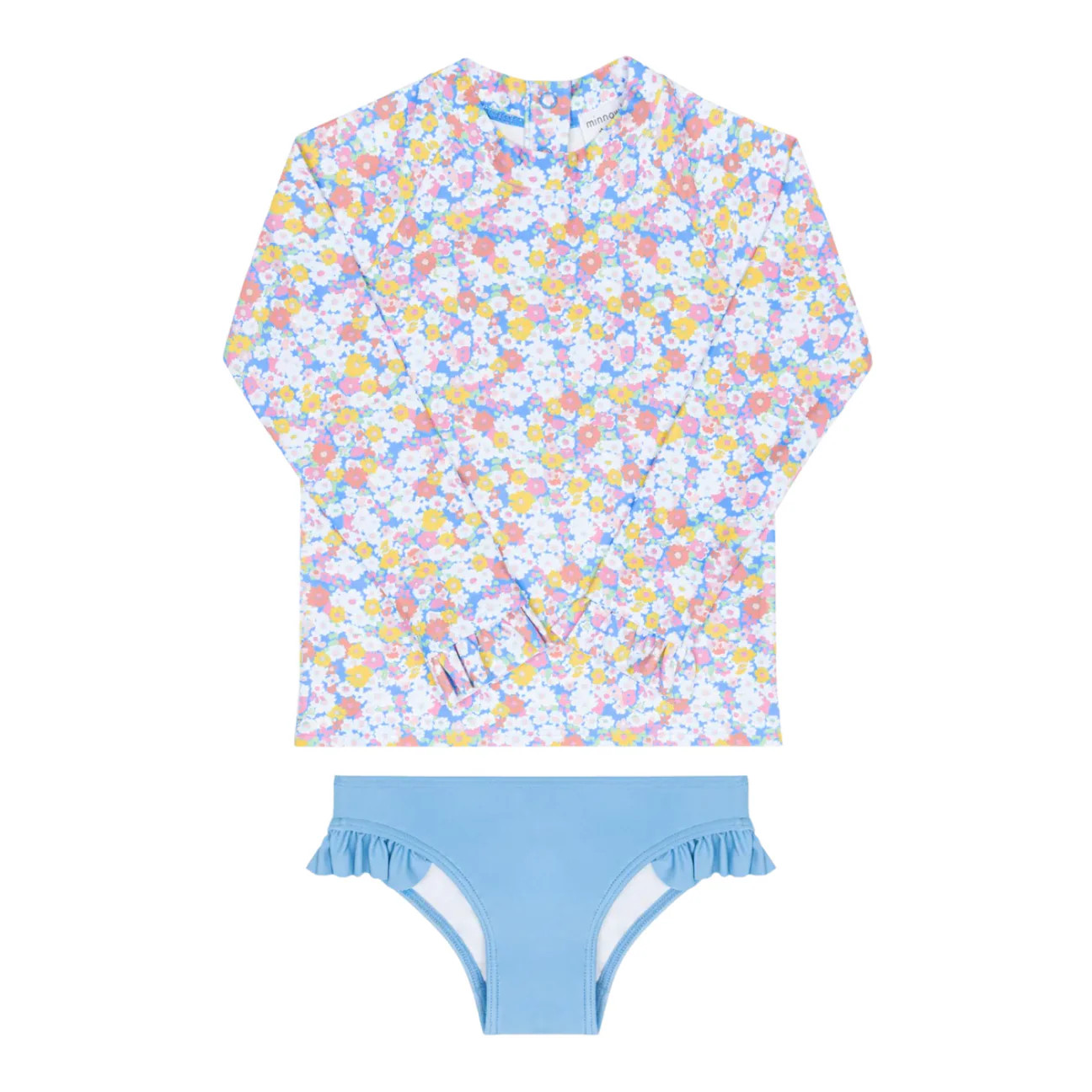 girls jasmine blossom ruffle rashguard set | Minnow