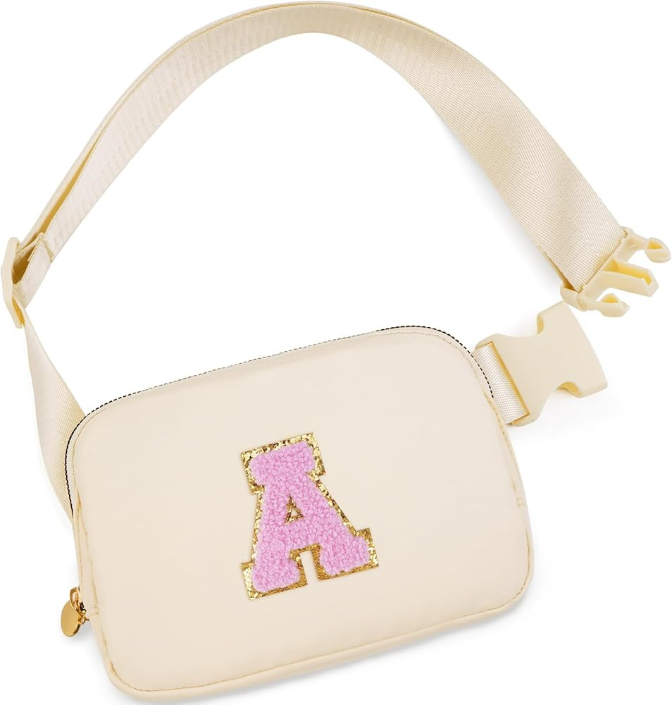 Belt Bag Fanny Pack Crossbody Bags with Initials Letter Patch Cute Stuff Birthday Gifts for Teena... | Amazon (US)