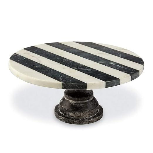 Mud Pie Black and White Marble Cake Pedestal | Amazon (US)