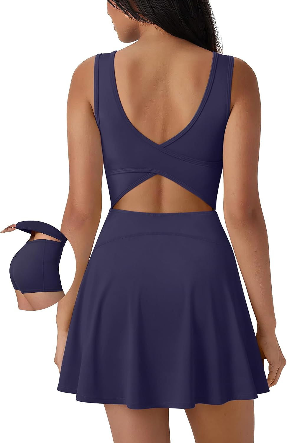 SUUKSESS Tennis Dress with Shorts Underneath Easy Peasy Athletic Dresses | Amazon (US)