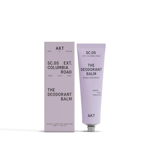 AKT, THE DEODORANT BALM. Award winning, multi-use, natural deodorant. Plastic Free. Gender Free. Aluminium Free. 100% effective — 1 tube lasts up to 3 months. SC.05 COLUMBIA ROAD. 50ml | Amazon (UK)