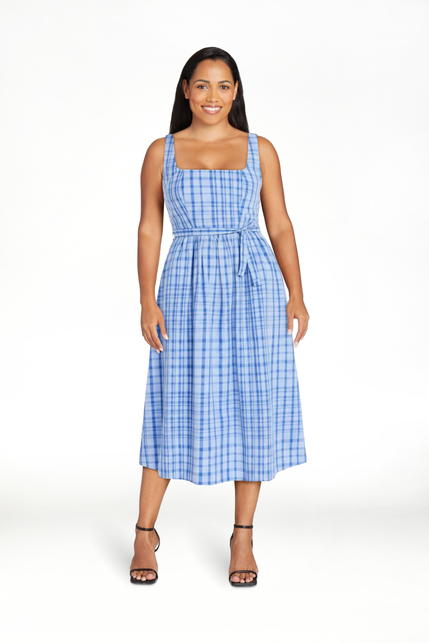 Free Assembly Women’s and Women's Plus Sleeveless Belted Cotton Midi Dress, Sizes XS-4X | Walmart (US)