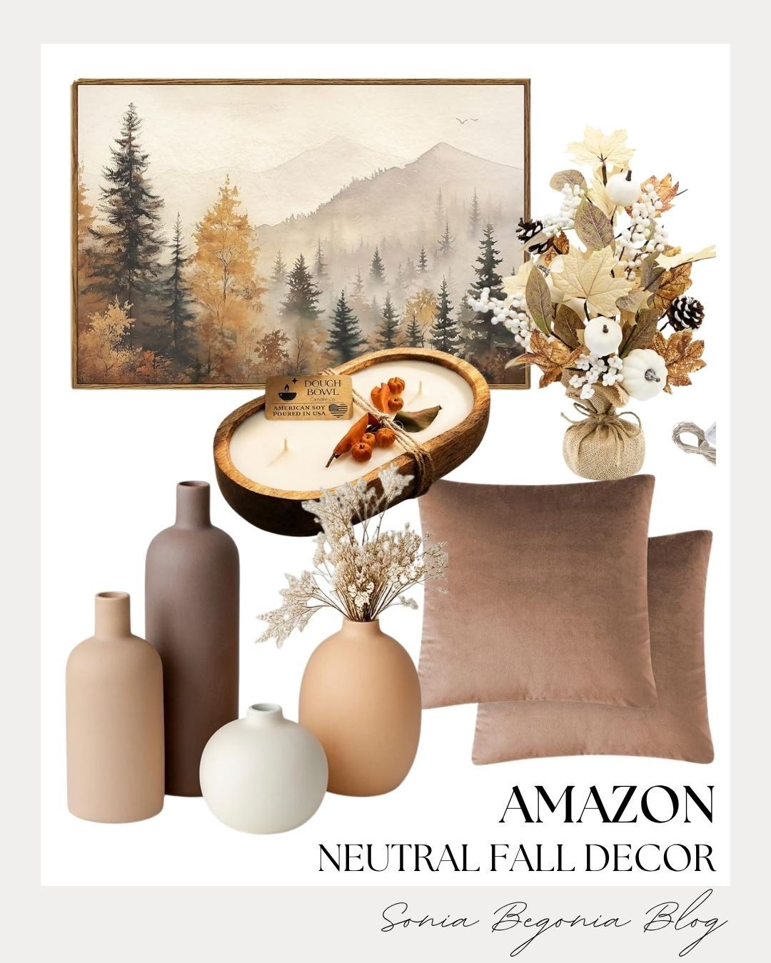 I gathered my favorite Amazon neutral fall decor pieces! 🌾

Warm up your home with matte ceramic vases, velvet throw pillows, a dough bowl candle, rustic mountain landscape art, and a mini autumn leaf tabletop tree.✨

#AmazonHome #FallHomeDecor #AmazonFinds #LTKhome #NeutralDecor #CozyHome #ModernFarmhouse #AutumnVibes #HomeDecor #LivingRoomInspo #LTKunder50

#LTKSeasonal #LTKHome